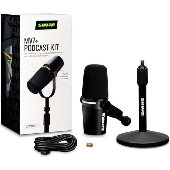 Микрофон для подкаста MV7+-K-BNDL, Black, с подставкой для рабочего стола, Тип подставки: Для рабочего стола, Цвет: Black, изображение 4