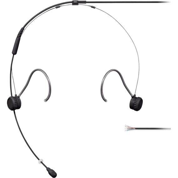 Субминиатюрный головной микрофон TwinPlex™ TH53B/O-NC, Black, Разъем: Открытые концы кабеля, Цвет: Black