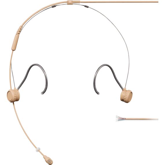 Субминиатюрный головной микрофон TwinPlex TH53T/O-NC, Tan, Разъем: Открытые концы кабеля, Цвет: Tan