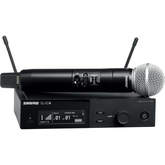 Беспроводная система SLXD24E/SM58-H56, Микрофонный капсюль: SM58, Диапазон частот: H56: 518–562 МГц
