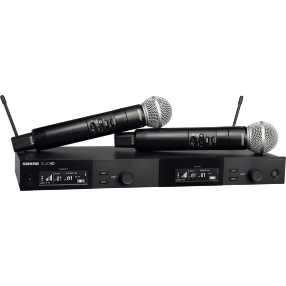 Двойная беспроводная система SLXD24DE/SM58-G59, Микрофонный капсюль: SM58, Диапазон частот: G59: 470–514 МГц