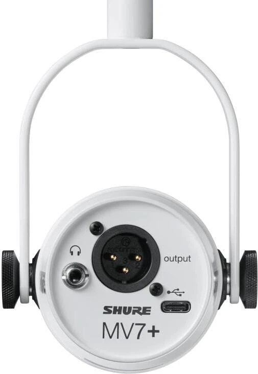SHURE MV7+　ホワイト　ダイナミックマイク　卓上スタンド付き　美品 SHURE 【数量限定アクセサリーボーナス キャンペーン！】MV7+(ホワイト